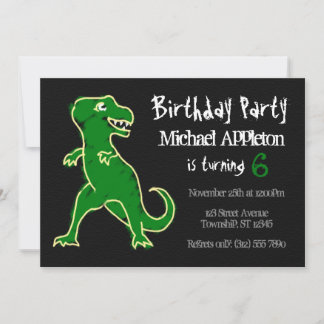 Chalkboard T-Rex Dinosaur Geburtstagseinladungen Einladung