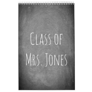 Chalkboard Teacher Calendar Schwarz-weiß Kalender