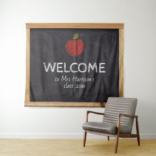 Chalkboard Teacher School Klassenzimmer Hintergrun Wandteppich