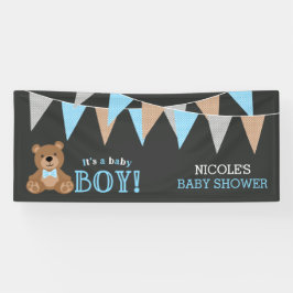 Chalkboard Teddy Bear Boy Babydusche Banner