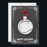 Chalkboard Tennisspieler Weihnachtskarten Feiertagskarte<br><div class="desc">Tennishalle mit Schachbrettmuster - Holiday Grußkarten</div>