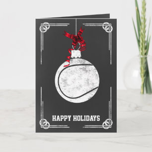 Chalkboard Tennisspieler Weihnachtskarten Feiertagskarte
