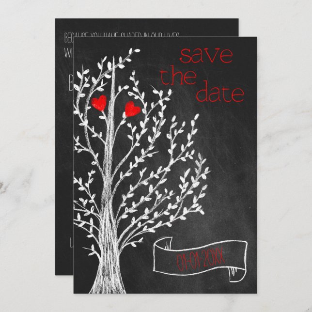 Chalkboard-Thema Einladung (Vorne/Hinten)