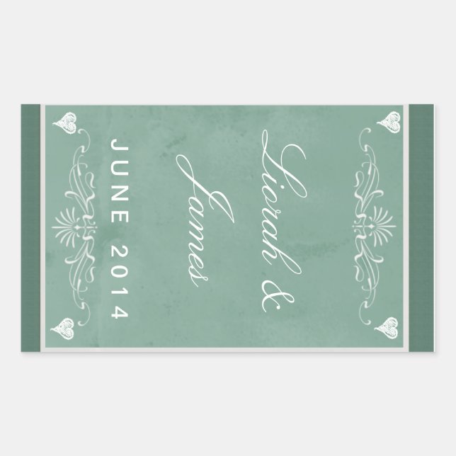 Chalkboard Thema mit Herzen Rechteckiger Aufkleber (Vorderseite)