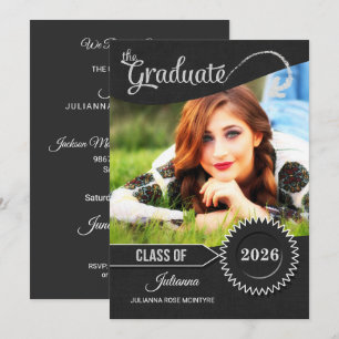 Chalkboard Theme Class of 2025 Abschluss Einladung