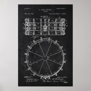 Chalkboard-Trommel-Patent Poster