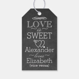 Chalkboard Typografie Favor Tag | Liebe ist süß Geschenkanhänger