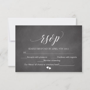 Chalkboard UAWG Script Response Card Typografie RSVP Karte