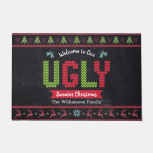Chalkboard Ugly Christmas Sweater Nordic Strick Fu Fußmatte