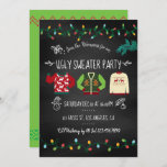 Chalkboard Ugly Sweater Weihnachts-Party Einladung<br><div class="desc">Passen Sie diese lustige Chalkboard Retro-Stil Ugly Sweater Weihnachtszeit-Party Einladung an Ihre Event-Vorgaben.</div>