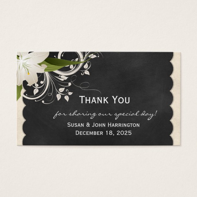 Chalkboard und White Lily Vielen Dank (Vorderseite)