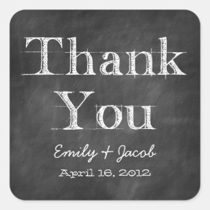 Chalkboard Vielen Dank für Ihre Unterstützung Tags Quadratischer Aufkleber