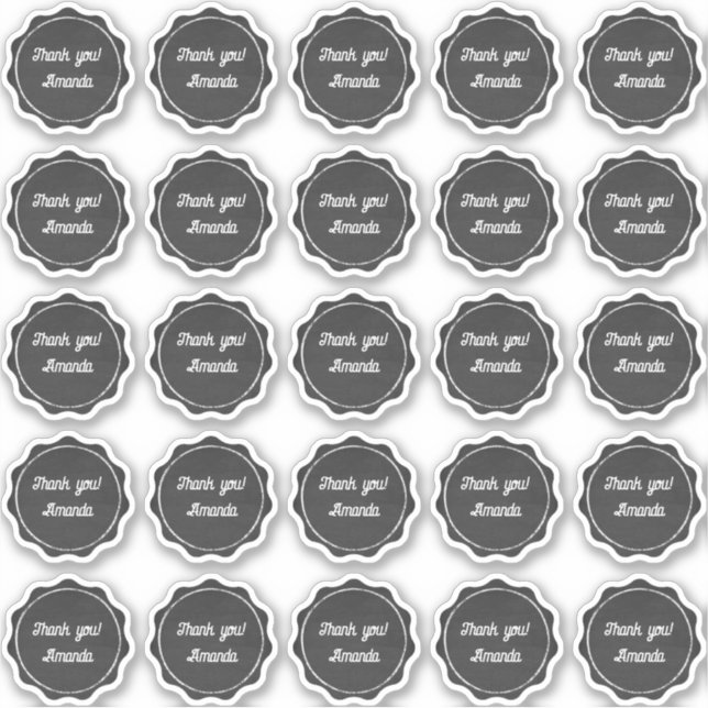 Chalkboard vielen Dank mit Namensschildern Aufkleber (Vorderseite)