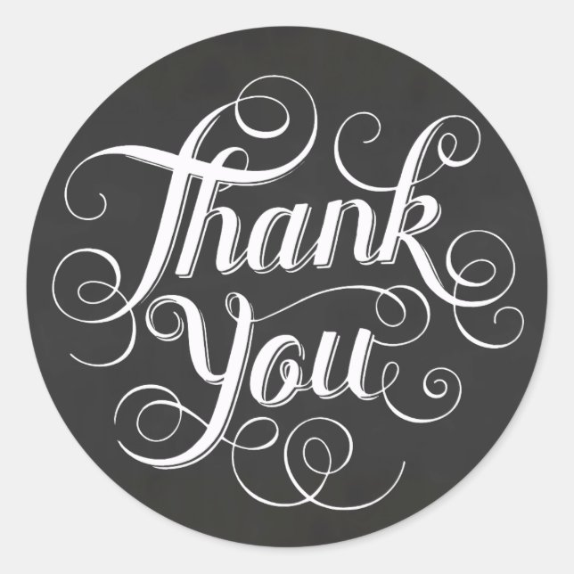 Chalkboard Vielen Dank Sticker (Vorderseite)