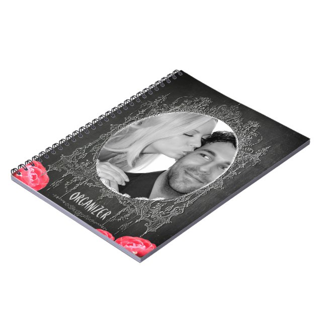 Chalkboard Vintag Floral - Hochzeitsnotebook Notizblock (Linke Seite)