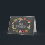 Chalkboard Vintag florale German Christmas Card Feiertagskarte<br><div class="desc">Deutsche Frohe Weihnachtskarte im rustikalen Chalkboard-Muster mit Vintagen Blume Kranz-Illustration und handgeschriebenem Stil,  wünschen Ihren Freunden und der Familie viel Spaß in dieser Urlaubssaison mit dieser modernen Grußkarte.</div>