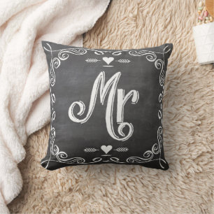 Chalkboard Vintag Modern Mr. Groom Pillow Kissen