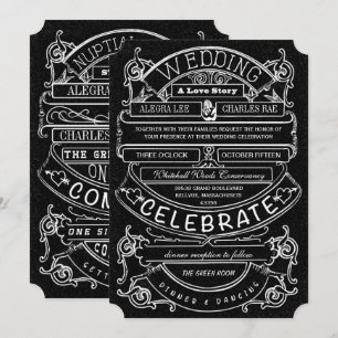 Chalkboard Vintag Moderne Typografie Hochzeit Einladung