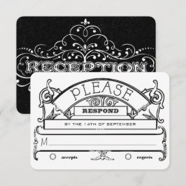 Chalkboard Vintag Moderne Typografie Hochzeit RSVP Einladung