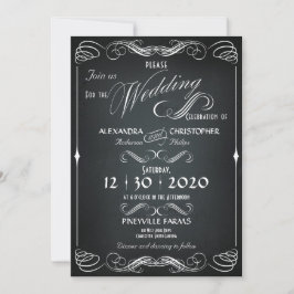 Chalkboard Vintage Bold Typografy Wedding Einladung