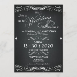 Chalkboard Vintage Bold Typography Wedding Frame Einladung