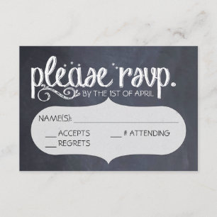 Chalkboard Vintage Wedding UAWG Postcard RSVP Karte