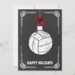 Chalkboard Volleyball-Spieler Weihnachtskarten Feiertagskarte