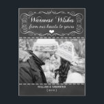 Chalkboard Warmwünscht Holiday Postkarte<br><div class="desc">Warest Wishchalkboard Holiday Postcard ist eine schnelle und einfache Möglichkeit,  den Feiertagssjubeln auf ein Budget zu verteilen. Rett auf Portokosten mit Urlaubspostkarten! Holen Sie Ihre Weihnachtskarten mit unseren Urlaubspostkarten in Blitze heraus. Kein Umschlag zum lecken!</div>