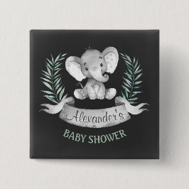 Chalkboard Wasserfarbe Elephant Babydusche Button