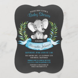 Chalkboard Wasserfarbe Elephant Boy Baby Dusche Einladung