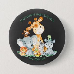 Chalkboard Watercol Niedlich Safari Jungle Baby Du Button