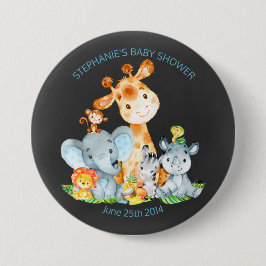 Chalkboard Watercol Niedlich Safari Jungle Baby Du Button