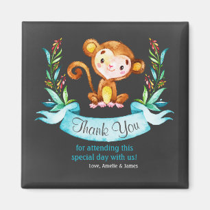 Chalkboard Watercolor Affenjunge Danke Magnet
