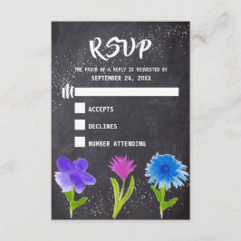 Chalkboard Watercolor Blume Wedding RSVP