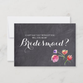 Chalkboard Watercolor Blumengestelle Anfrage Einladung