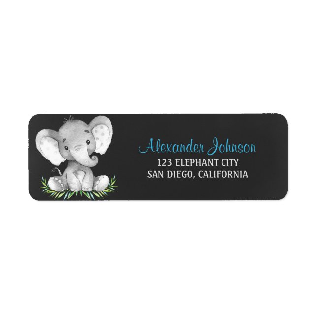 Chalkboard Watercolor Elephant Boy (Vorne)