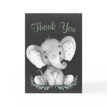 Chalkboard Watercolor Elephant Vielen Dank