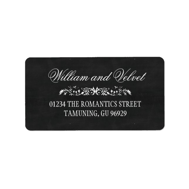 Chalkboard Wedding Address Labels Adressaufkleber (Vorne)