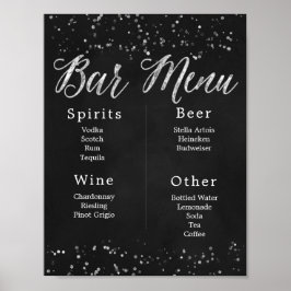 Chalkboard Wedding Bar Menu Poster