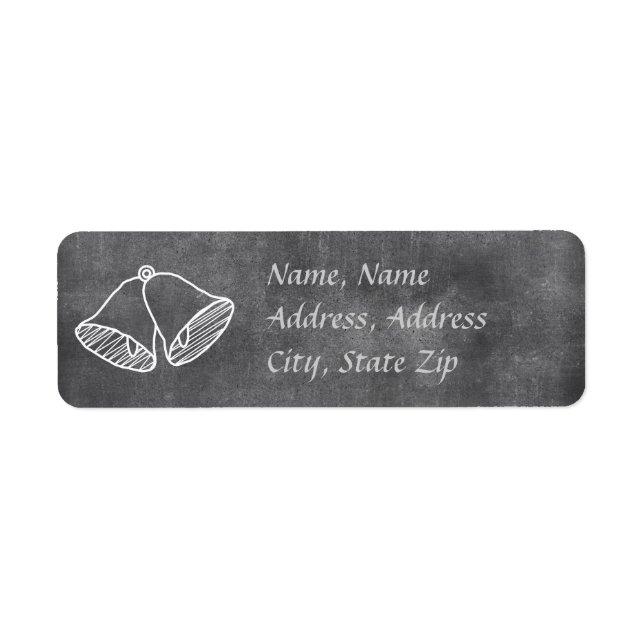 Chalkboard Wedding Bell Address Label (Vorne)