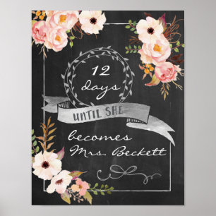 Chalkboard Wedding Brautparty Sign Poster