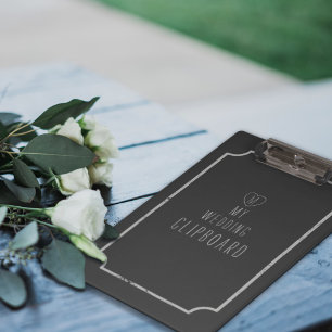 Chalkboard Wedding Clipboard Klemmbrett