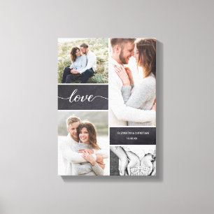 Chalkboard Wedding Foto Collage Liebe Skript Leinwanddruck