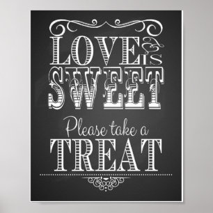 Chalkboard Wedding Liebe ist süß Print Poster