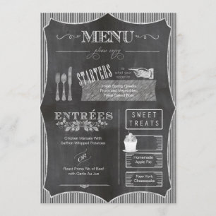 Chalkboard Wedding Menu CBWX Menükarte