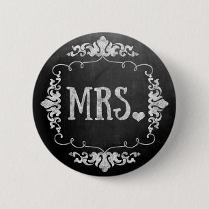 Chalkboard Wedding "Mrs." Button-Button Button