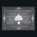 Chalkboard Wedding Probe Mason Jar Einladung<br><div class="desc">Die Probe und das Abendessen im Chalkboard-Stil werden durch eine reizende, wirbelnde Scrollbrücke umrissen, die Kreidewirkung verleiht. Die originelle Abbildung eines rustikalen Maurerkirsches mit einem Hydrangea-Blume-Bouquet wird mit einem weißen Herzchen hervorgehoben, das die Initialen des Paares auf der Rückseite hält. Raum für die Zeremonie Probe und Abendessen Informationen auf der...</div>