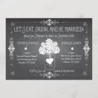 Chalkboard Wedding Probe Mason Jar Einladung