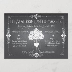 Chalkboard Wedding Probe Mason Jar Einladung