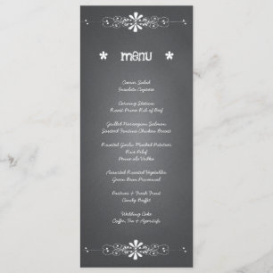 Chalkboard Wedding Reception Menu Card Einladung